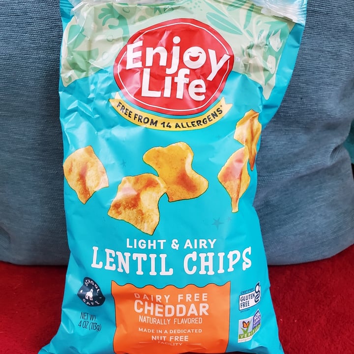 photo of Enjoy Life Light & Airy Lentil Chips Dairy Free Cheddar shared by @ashwickety on  25 Feb 2023 - review