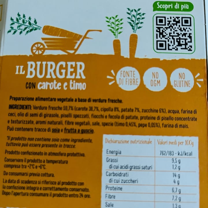 photo of la fattoria veg burger carote e timo shared by @miba on  02 Aug 2023 - review