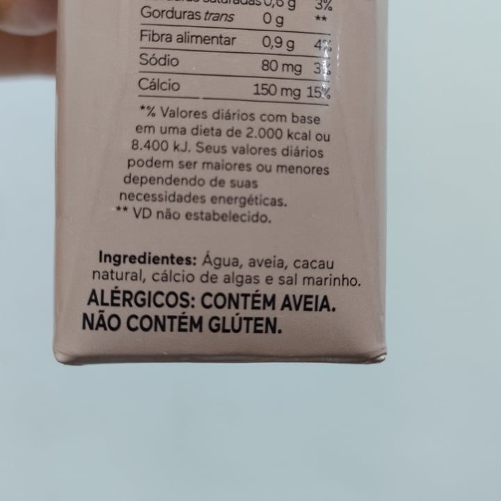 photo of Nude Bebida de aveia orgânica sem glúten com cacau shared by @justsomevegan on  15 Jan 2023 - review