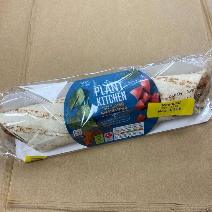 photo of Plant Kitchen (M&S) No Lamb Shawarma shared by @meganthevegetable on  08 Jan 2023 - review