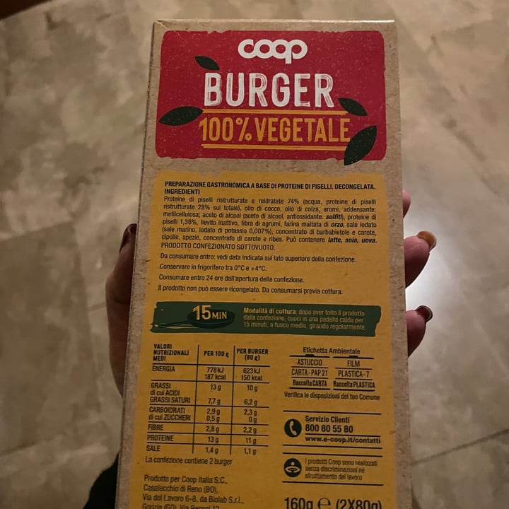 photo of Coop Burger 100% Vegetale shared by @lucykyra on  23 Mar 2023 - review