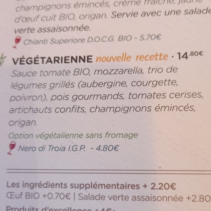 photo of Signorizza Pontarlier pizza Vegetalienne shared by @lauracri on  01 Aug 2023 - review