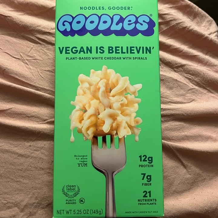 photo of Goodles Plant-based white cheddar with spirals shared by @gardensoul on  02 Jan 2023 - review
