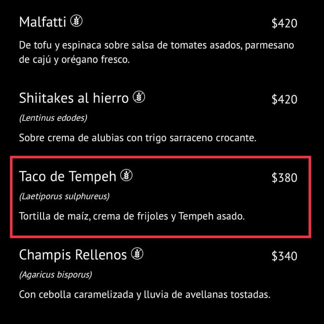 Photo of the dish “Taco de Tempeh”