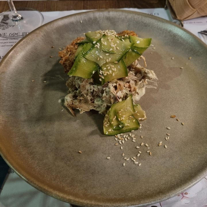 photo of Romeow Cat Bistrot jack fruit in salsa tartara, zucchine marinate al sesamo tostato, pomodori verdi fritti shared by @hain on  16 Jul 2023 - review