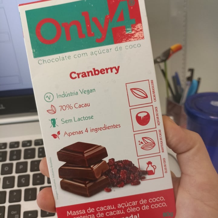 photo of Only4 Chocolate 70% com açúcar de coco e cranberry shared by @wallacelopes on  20 Jun 2023 - review