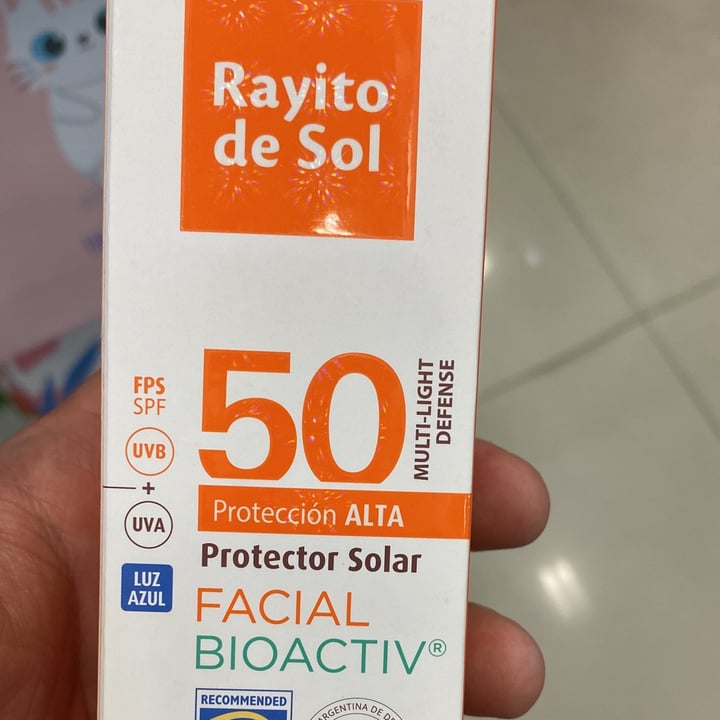 photo of Rayito de Sol Protector solar facial bioactiv shared by @matiasmun on  11 Jan 2023 - review