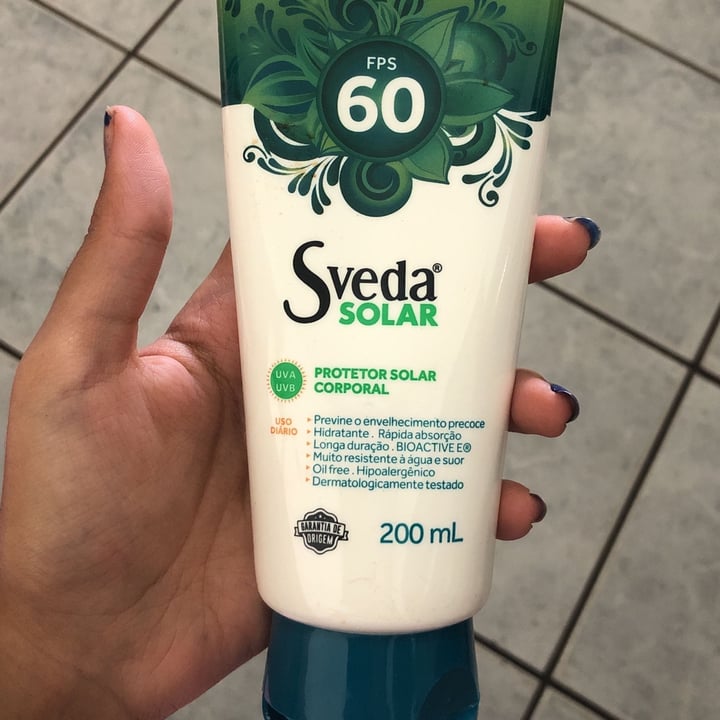 photo of Sveda Protetor Solar FPS 60 shared by @consideratemonkey28 on  13 May 2023 - review