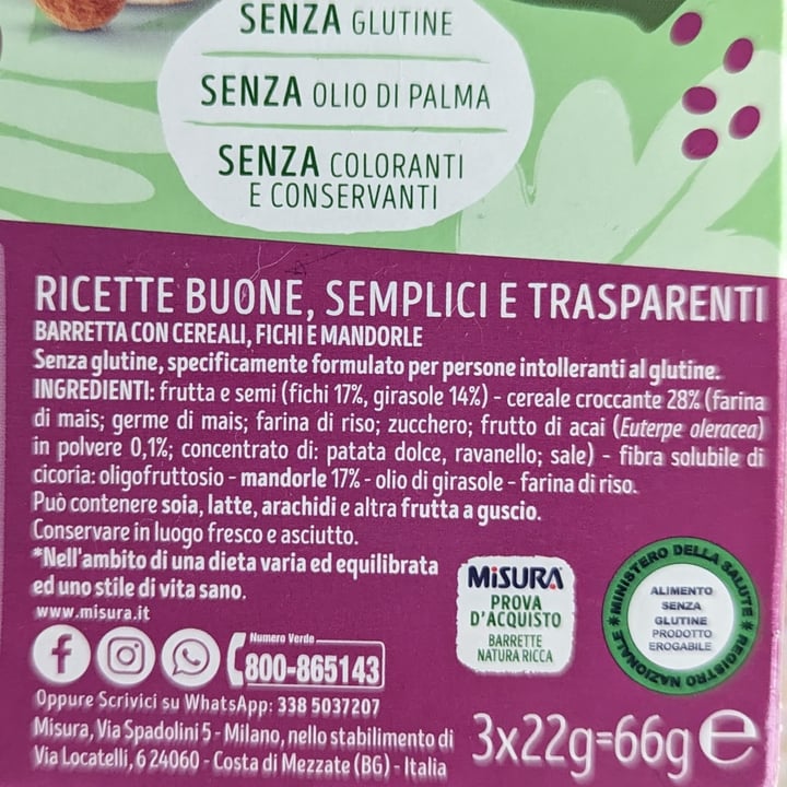 photo of Misura Barretta fichi semi di girasole e mandorle - Natura Ricca shared by @serenasofia on  23 Jul 2023 - review