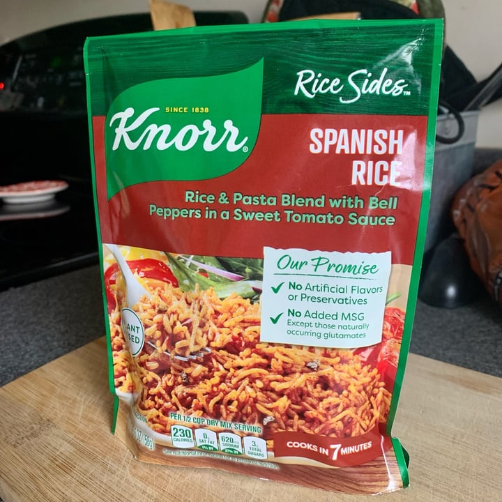 photo of Knorr Spanish Rice-Rice and Pasta Blend with Bell Peppers in a Sweet Tomato Sauce shared by @groovyfatvegan on  05 Jan 2023 - review