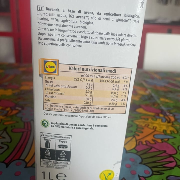 photo of Vemondo bevanda avena bio organic shared by @ilariafin on  15 Aug 2023 - review