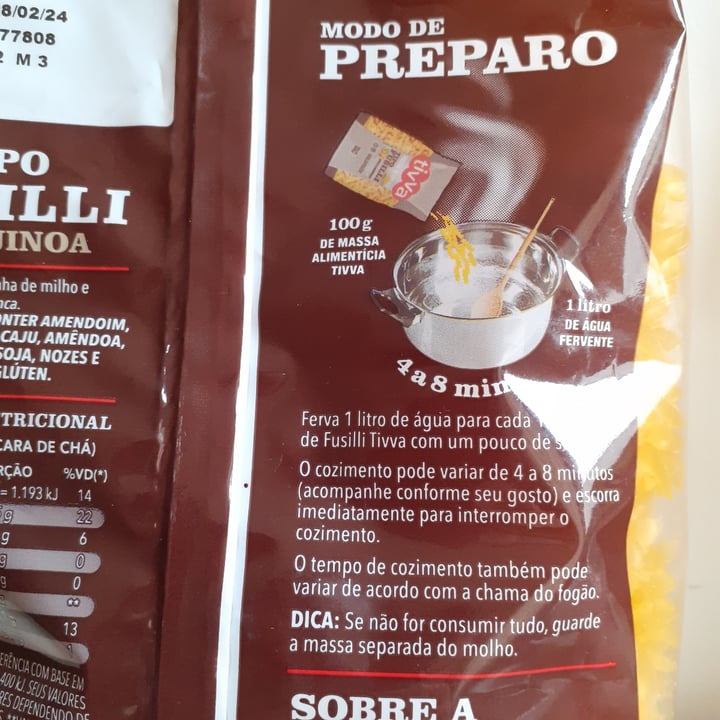 photo of Tivva Macarrão De Milho E Quinoa shared by @libelulavegan on  05 May 2023 - review