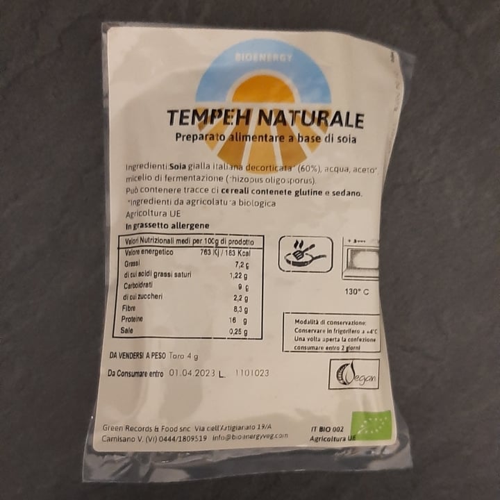 photo of bioenergy Tempeh naturale shared by @bets911 on  06 Mar 2023 - review
