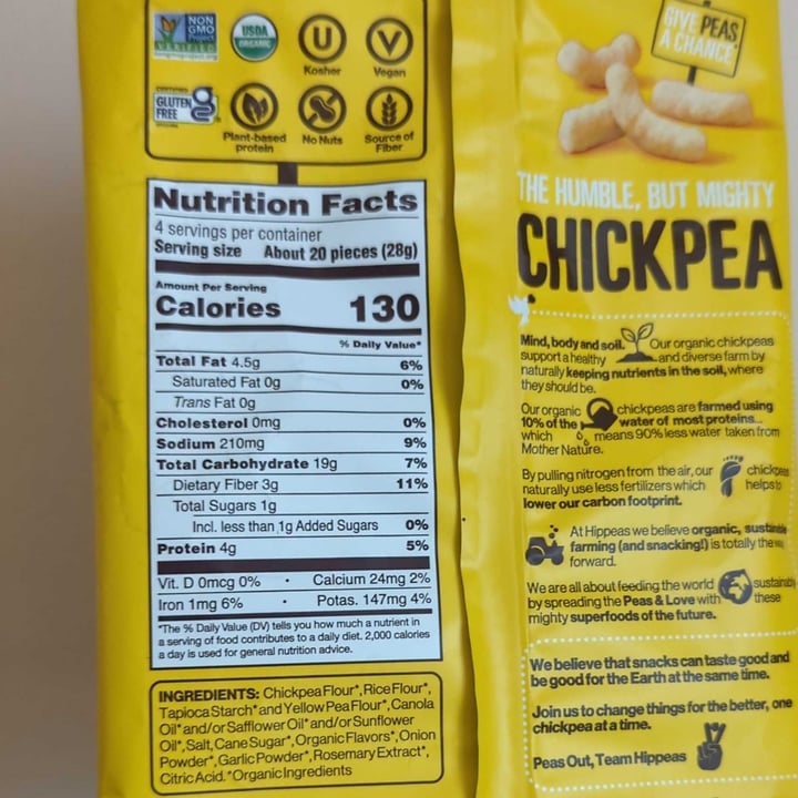 photo of Hippeas Chickpea Puff Snacks - Vegan White Cheddar shared by @regimack on  20 Feb 2023 - review