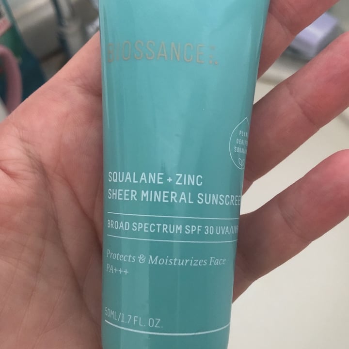 photo of Biossance Squalane + Zinc Sheer Mineral Sunscreen shared by @paolettabrun on  06 Mar 2023 - review