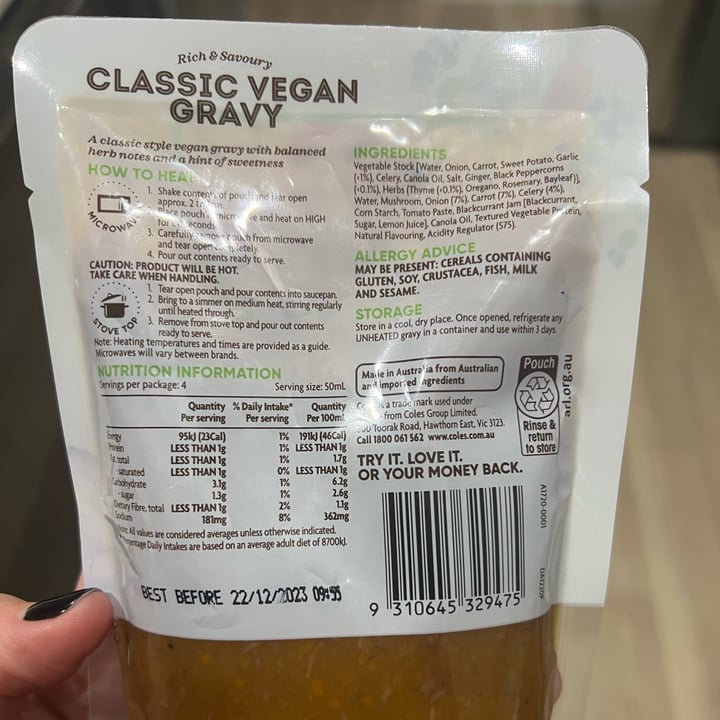 photo of Coles Classic Vegan Gravy shared by @jess-m-wright on  12 Jul 2023 - review