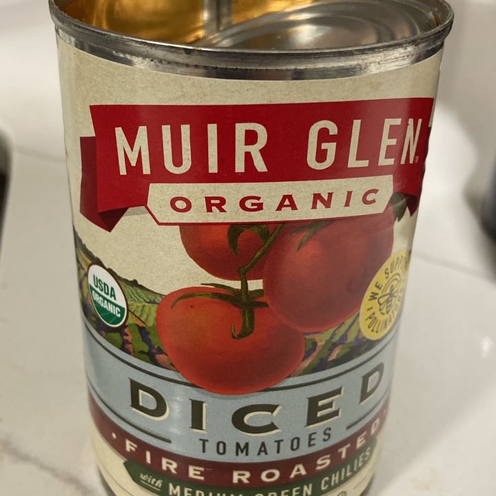 photo of Muir Glen Organic Diced Tomatoes Fire Roasted shared by @pintocarolineluc on  11 Apr 2023 - review