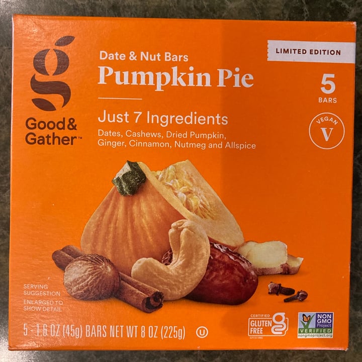 photo of Good & Gather Date & Nut Bars Pumpkin Pie shared by @tammydillon on  05 Mar 2023 - review