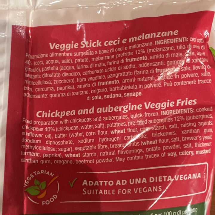 photo of Asiago food Veggie Stick Melanzane E Ceci shared by @babachito on  11 Feb 2023 - review