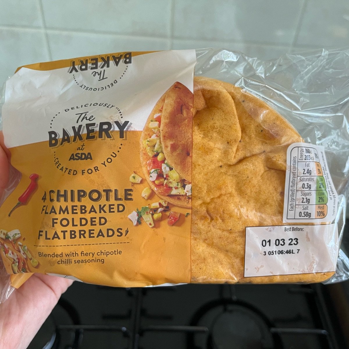 ASDA The Bakery 4 Chipotle Flamebaked Folded Flatbread Reviews abillion