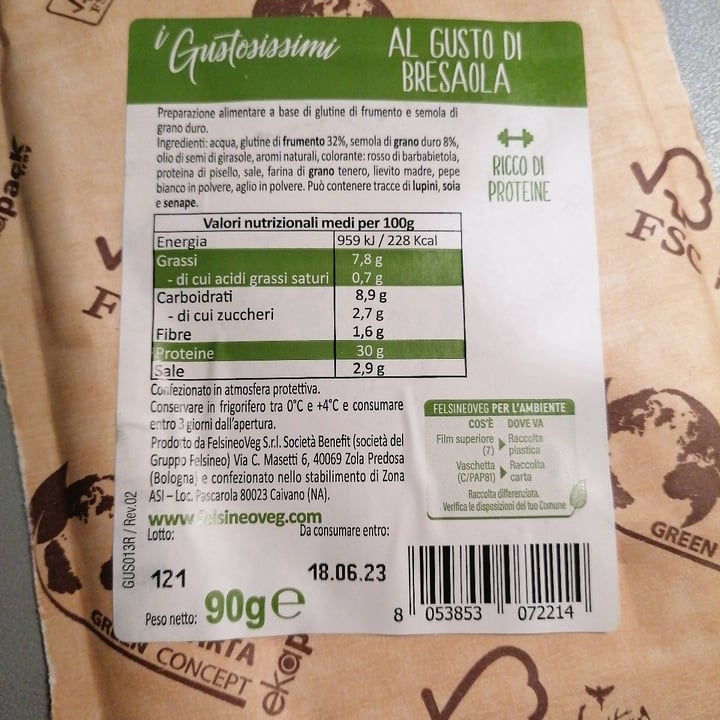 photo of I gustosissimi affettato vegetale gusto bresaola shared by @kia-chiodi on  21 Apr 2023 - review