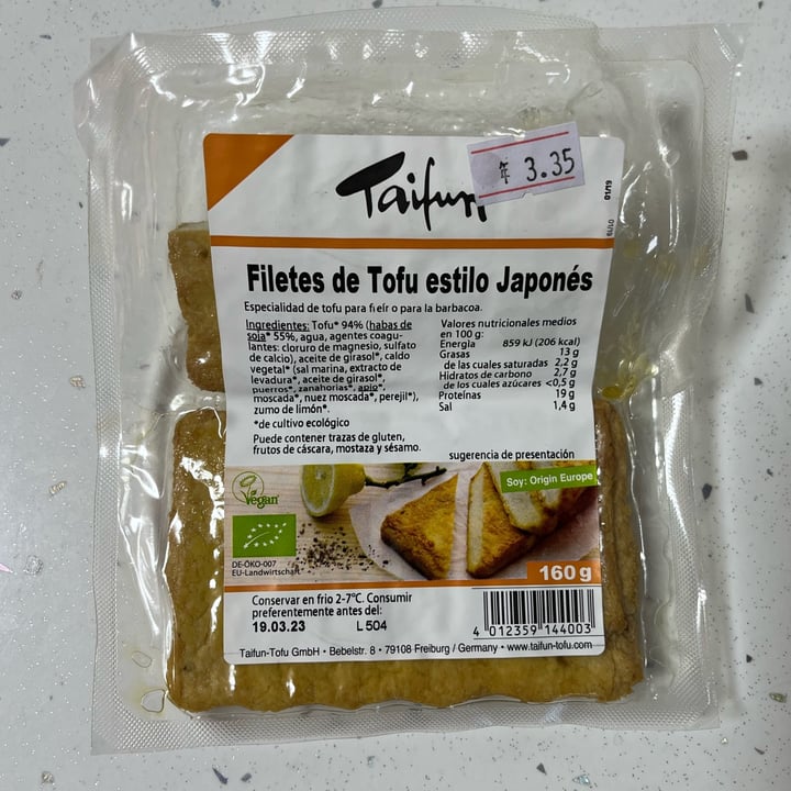 photo of Taifun filetes De Tofu Estilo Japonés shared by @irenevegan on  01 Feb 2023 - review