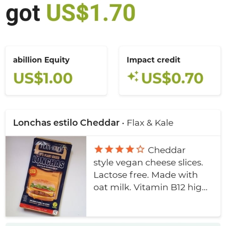 photo of Flax & Kale Lonchas estilo Cheddar shared by @animalsvoices on  31 May 2023 - review