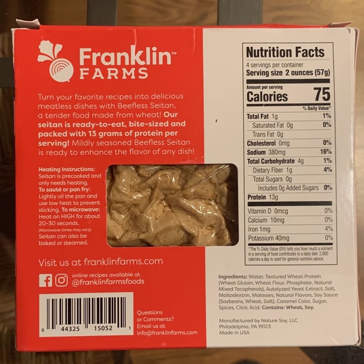 photo of Franklin Farms Beefless Seitan shared by @ruckus on  20 Jan 2023 - review