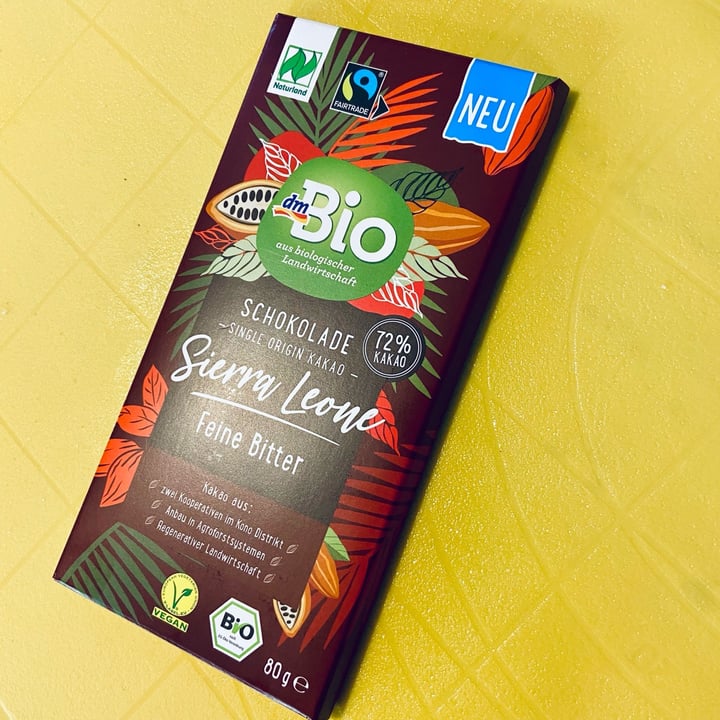 photo of dmBio schokolade Sierra leone Feine Bitter shared by @chiaramauro22 on  31 Dec 2022 - review