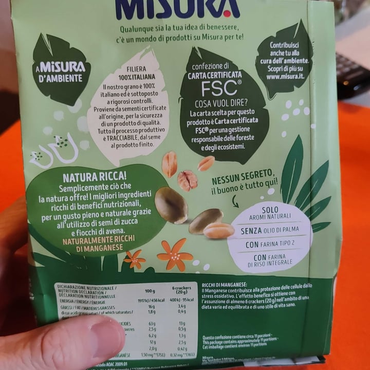 photo of Misura Crackers ai Cereali, Semi di Zucca e Fiocchi di Avena - Natura Ricca shared by @gilazza on  24 May 2023 - review