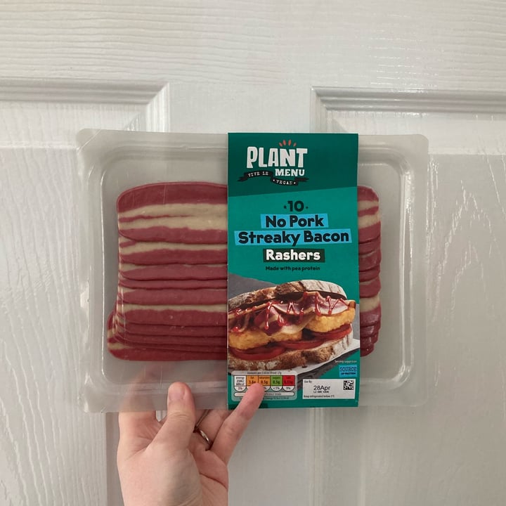 photo of Plant Menu 10 No Pork Streaky Bacon Rashers shared by @verypotato on  27 Apr 2023 - review
