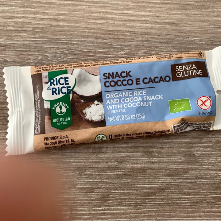 photo of Probios rice&rice snack cocco e cacao shared by @luisaf on  14 Jul 2023 - review