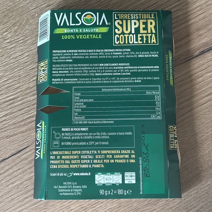 photo of Valsoia L’irresistibile Super Cotoletta con Spinaci shared by @annaberger on  19 Jun 2023 - review