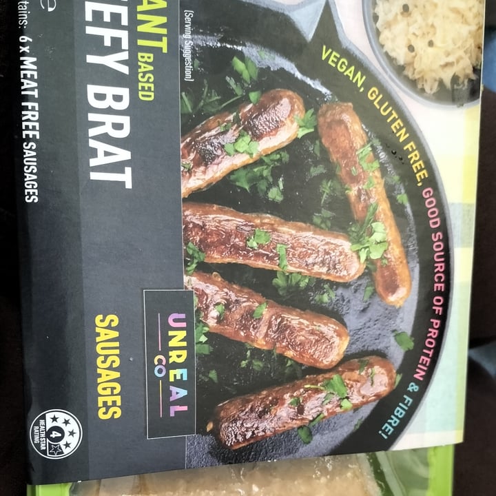 photo of Unreal Co. Beefy Brat Sausages shared by @helenevegan on  08 Jan 2023 - review