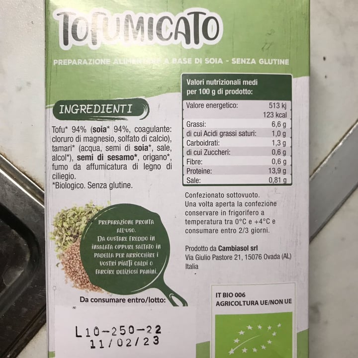 photo of Cambiasol Tofu affumicato shared by @frazazie on  10 Jan 2023 - review