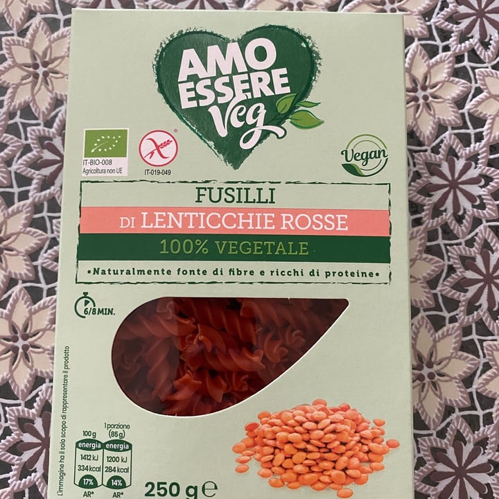 photo of Amo Essere Veg fusilli di lenticchie rosse shared by @lenavegan3646 on  20 Apr 2023 - review