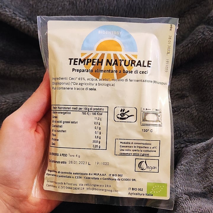 photo of bioenergy Tempeh naturale shared by @niklabelloli1 on  21 Dec 2022 - review