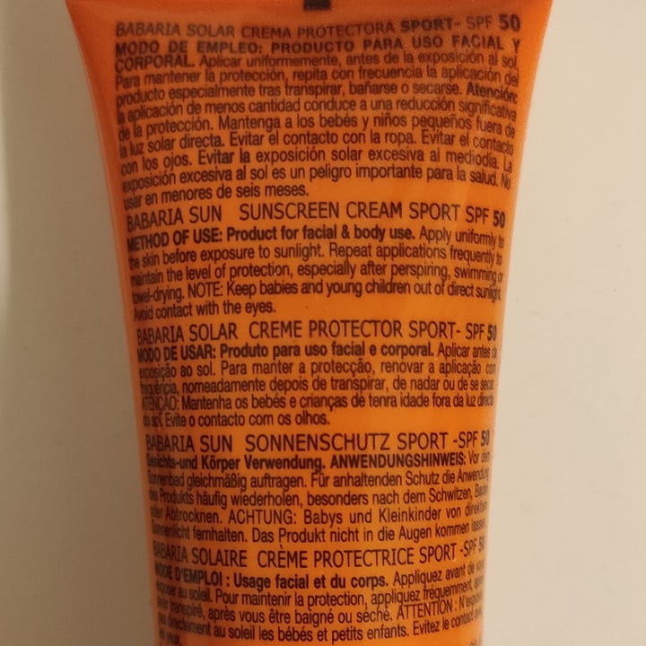 photo of Babaria Protector Solar Sport SPF 50 shared by @rebeca-rs on  08 Aug 2023 - review
