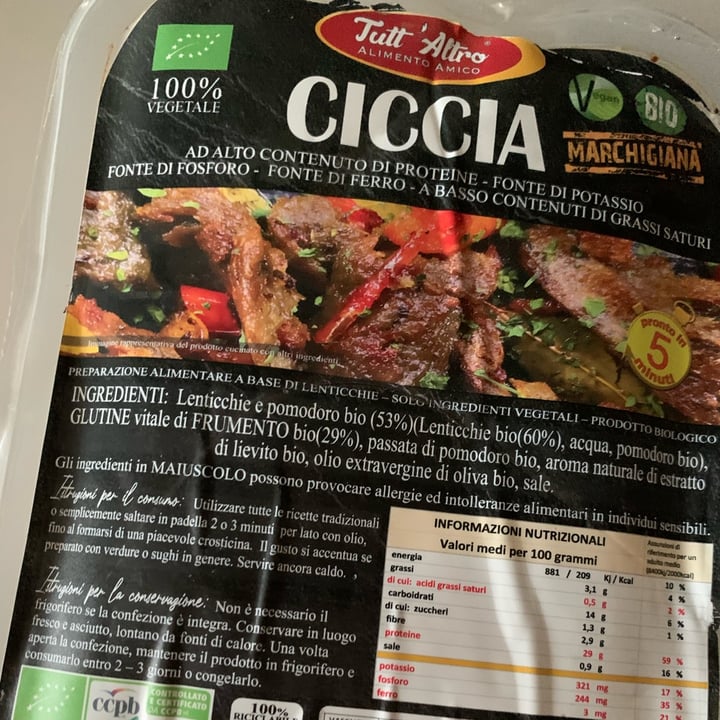 photo of TUTT' ALTRO Alimento Amico Ciccia marchigiana shared by @mariafrancesca on  19 Apr 2023 - review