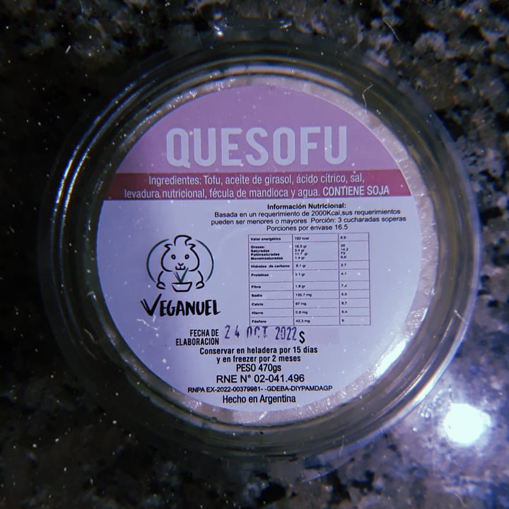 photo of Veganuel Quesofu shared by @nanicuadern on  17 Mar 2023 - review