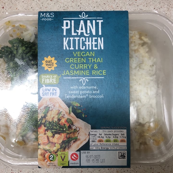 photo of Marks & Spencer Food (M&S) Green Thai vegetable curry shared by @pencovegan on  15 Jul 2023 - review