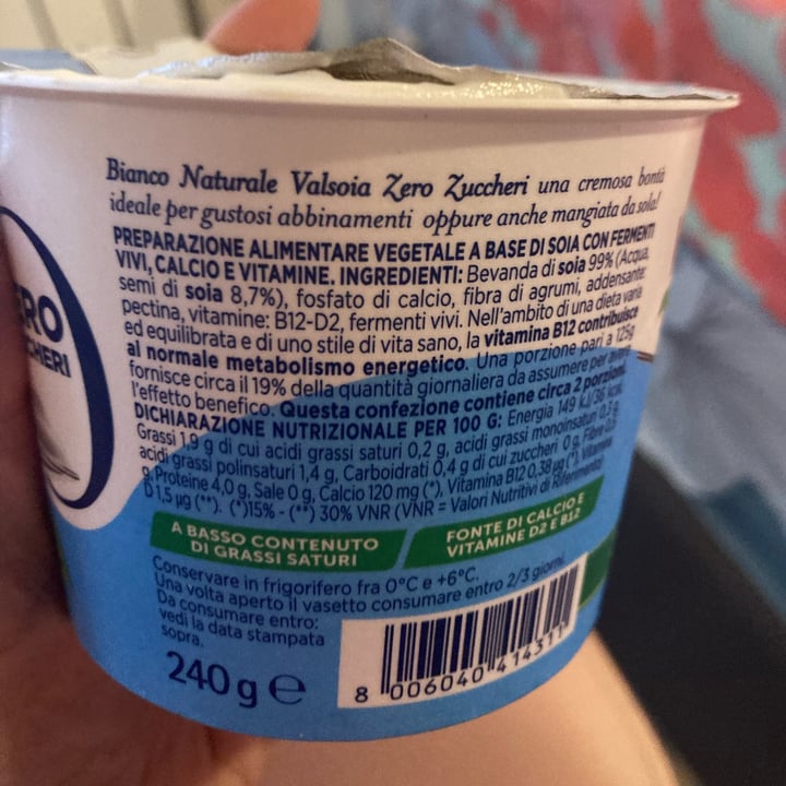 photo of Valsoia yogurt bianco naturale zero zuccheri shared by @tiure on  04 Jun 2023 - review