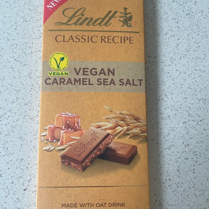 photo of Lindt classic recipe vegan caramel sea salt shared by @whitemalteser25 on  13 Aug 2023 - review