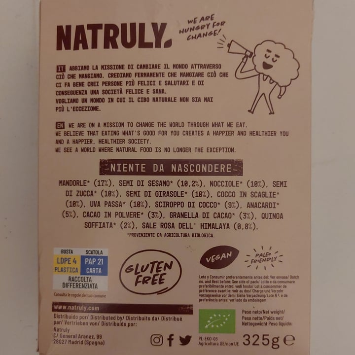 photo of Natruly Granola cacao y quinoa shared by @dimii on  25 Feb 2023 - review