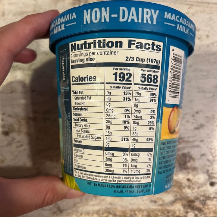 photo of Mauna Loa Macadamia Milk Mango Liliko’i Frozen Dessert shared by @dianna on  23 Jul 2023 - review