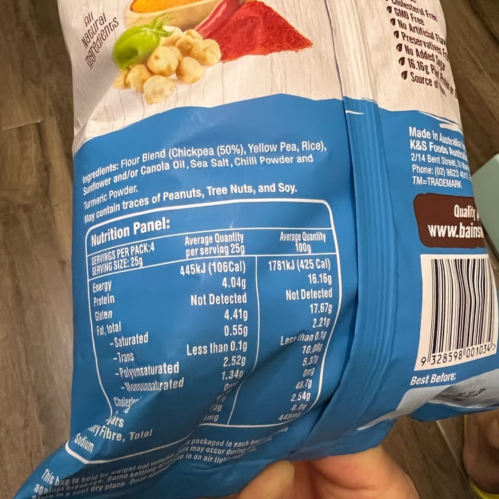 photo of Bains wholefoods Chickpea chips original flavour shared by @garywong on  12 Jun 2023 - review