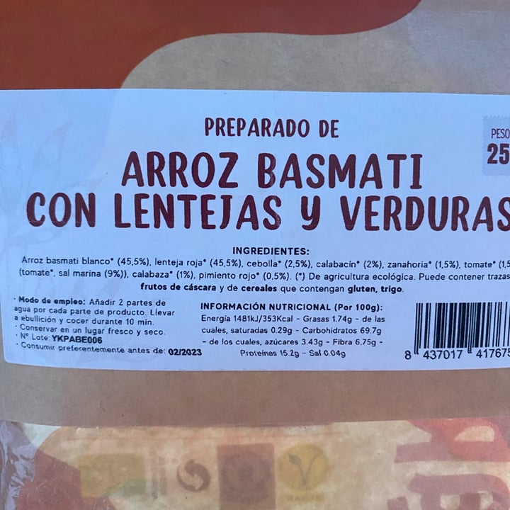 photo of Your Karma foods Arroz basmati con Lentejas Y Verduras shared by @estherdfv on  18 Jun 2023 - review