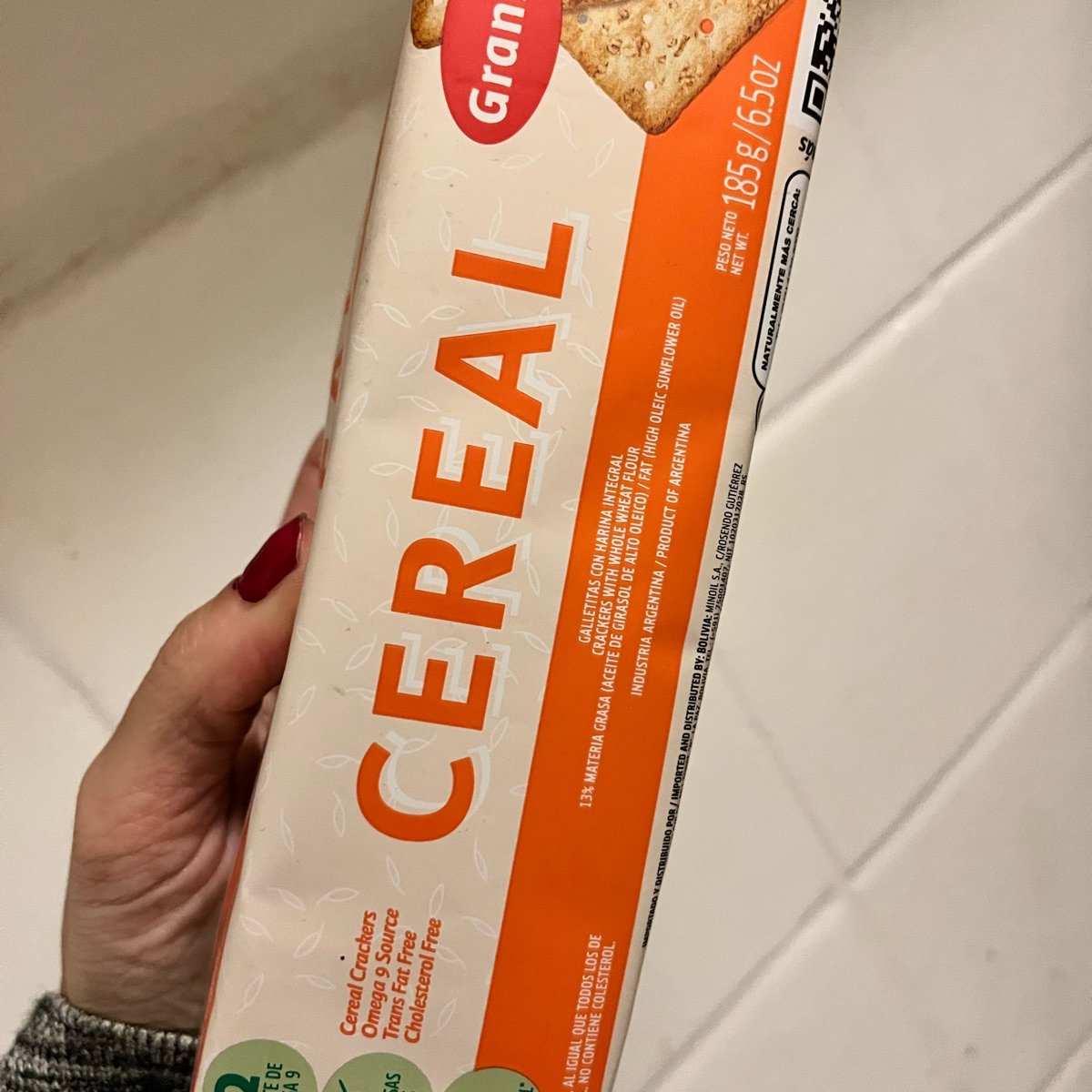 crackers cereal con harina integral from Granix - Vegan Product Reviews ...