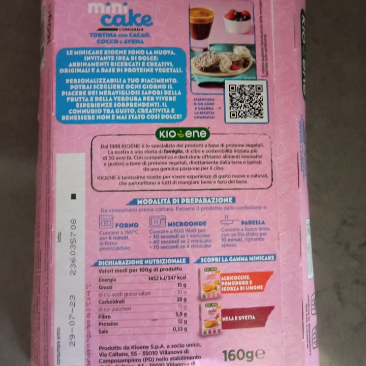 photo of Kioene Mini Cake Tortina con Cacao, Cocco e Avena shared by @sandrisandrina on  25 Jun 2023 - review