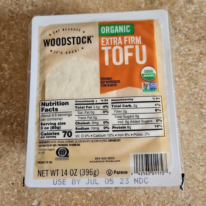 photo of Woodstock Organic Extra Firm Tofu shared by @veganhili on  14 Jun 2023 - review